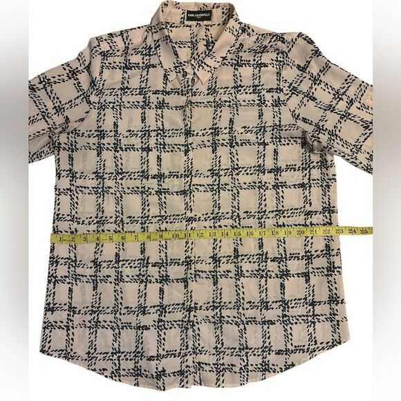 Karl Lagerfeld Paris Printed Button Front Blouse XL - Picture 6 of 9